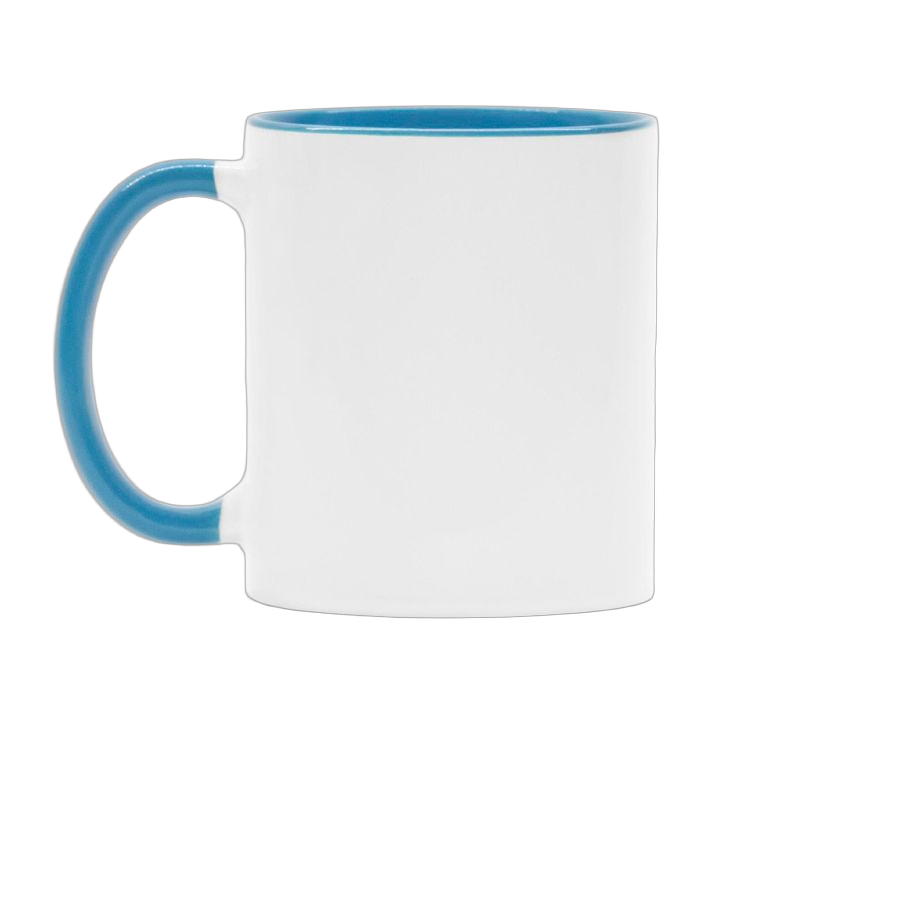 Light Blue Two-Tone Ceramic Mug - Back